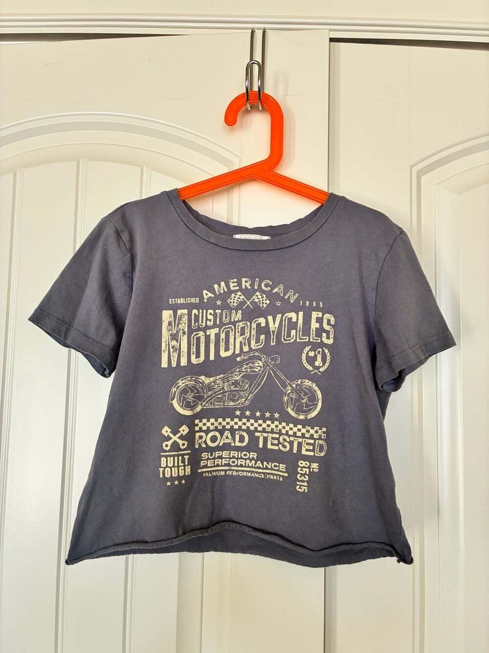 Full Tilt American Custom Motorcycles Graphic Washed Crop Tee size large